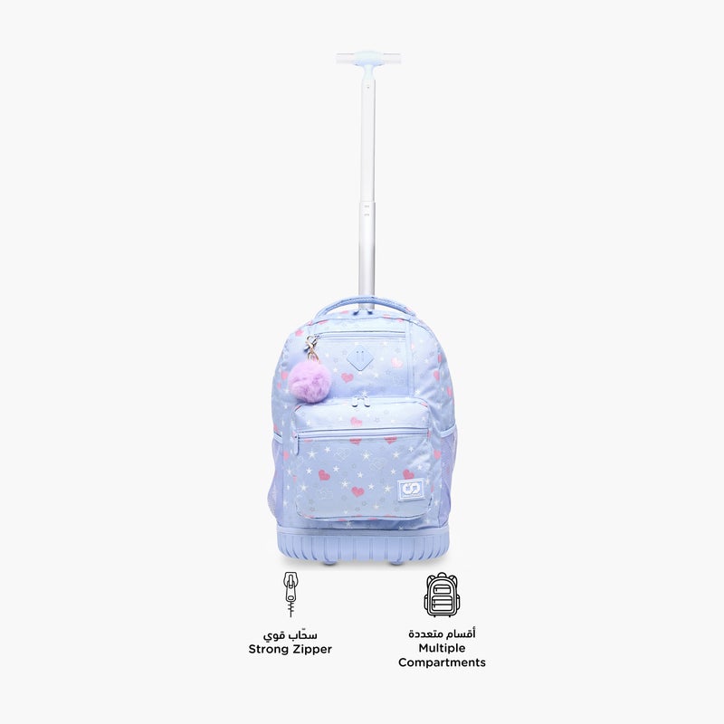 sami_studio Heart Print Trolley Backpack for Girls - Image 4